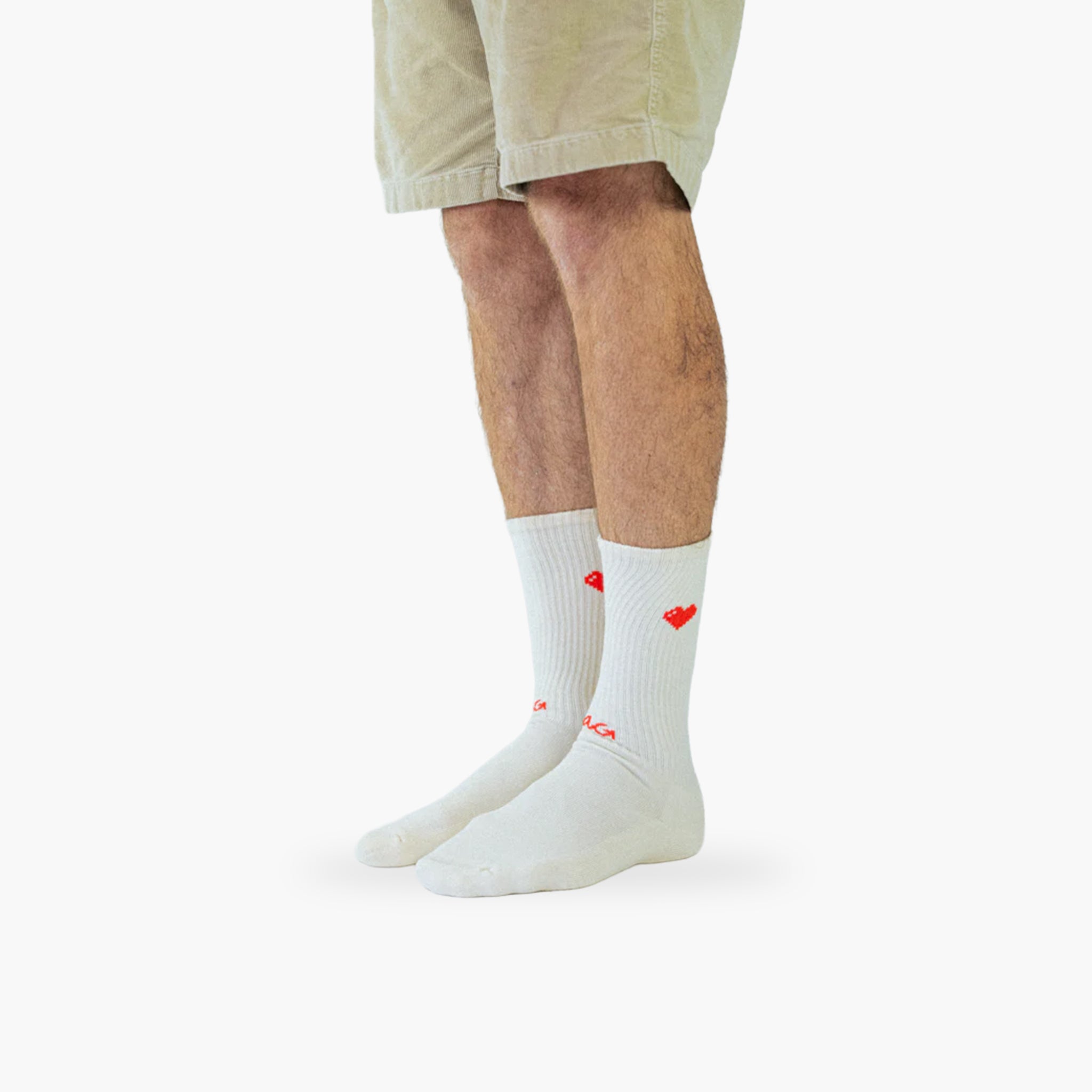 Alfredo Gonzales Athletic Icon Hearts Off White sokken