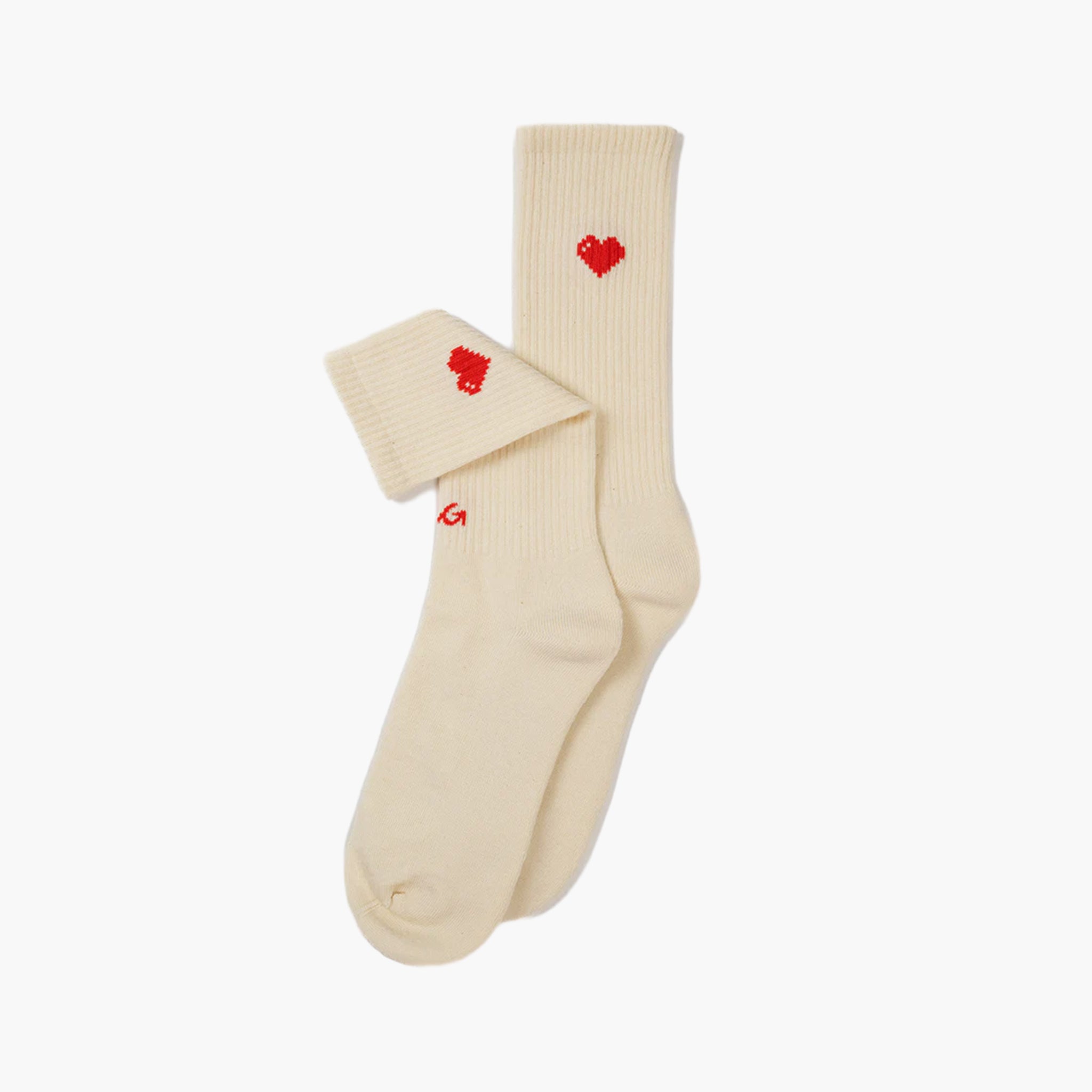 Alfredo Gonzales Athletic Icon Hearts Off White sokken