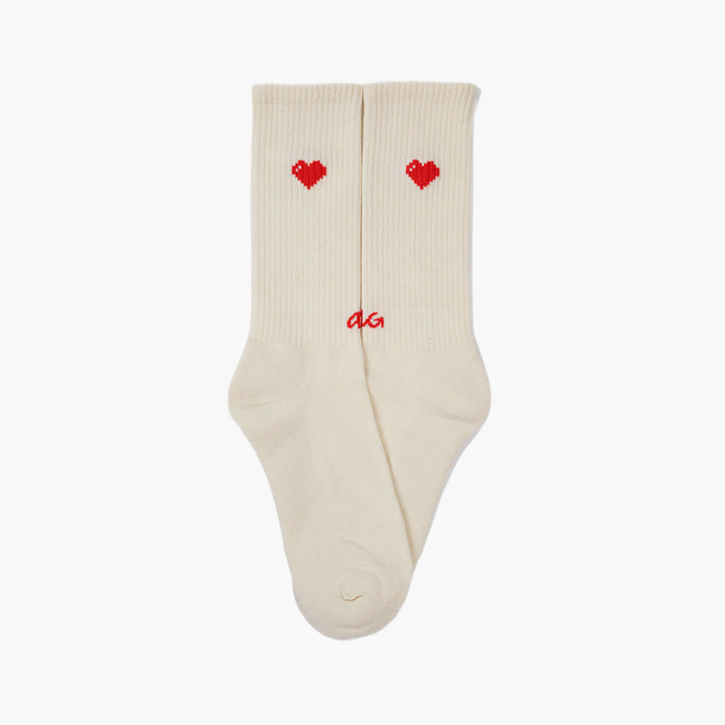 Alfredo Gonzales Athletic Icon Hearts Off White sokken