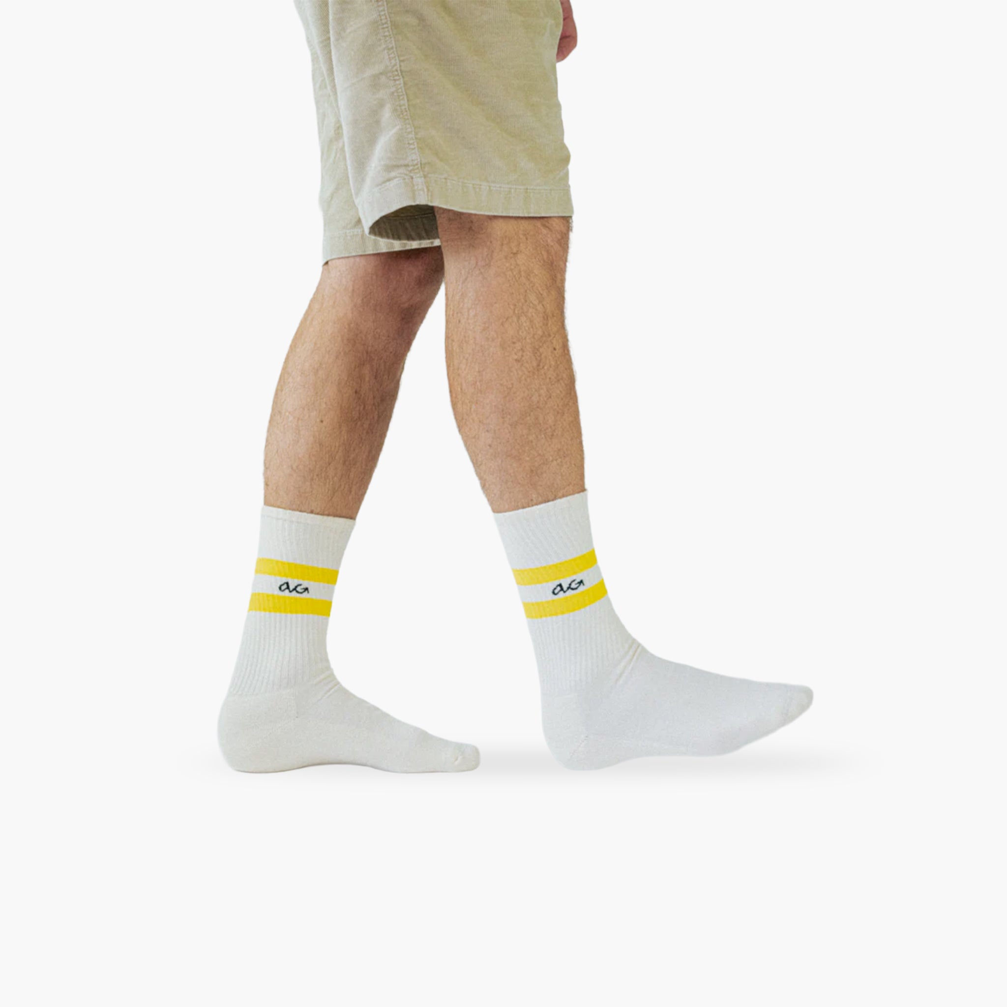 Alfredo Gonzales Athletic Stripes Yellow sokken
