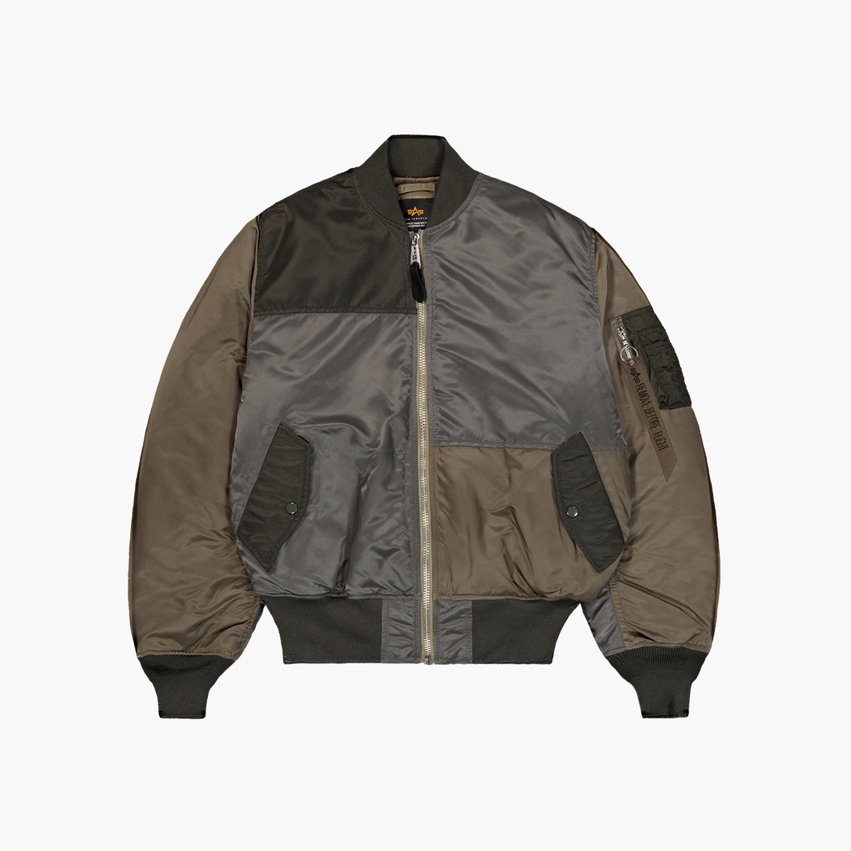 Alpha Industries MA-1 Tricolor Bomber Jacket - Black / Olive