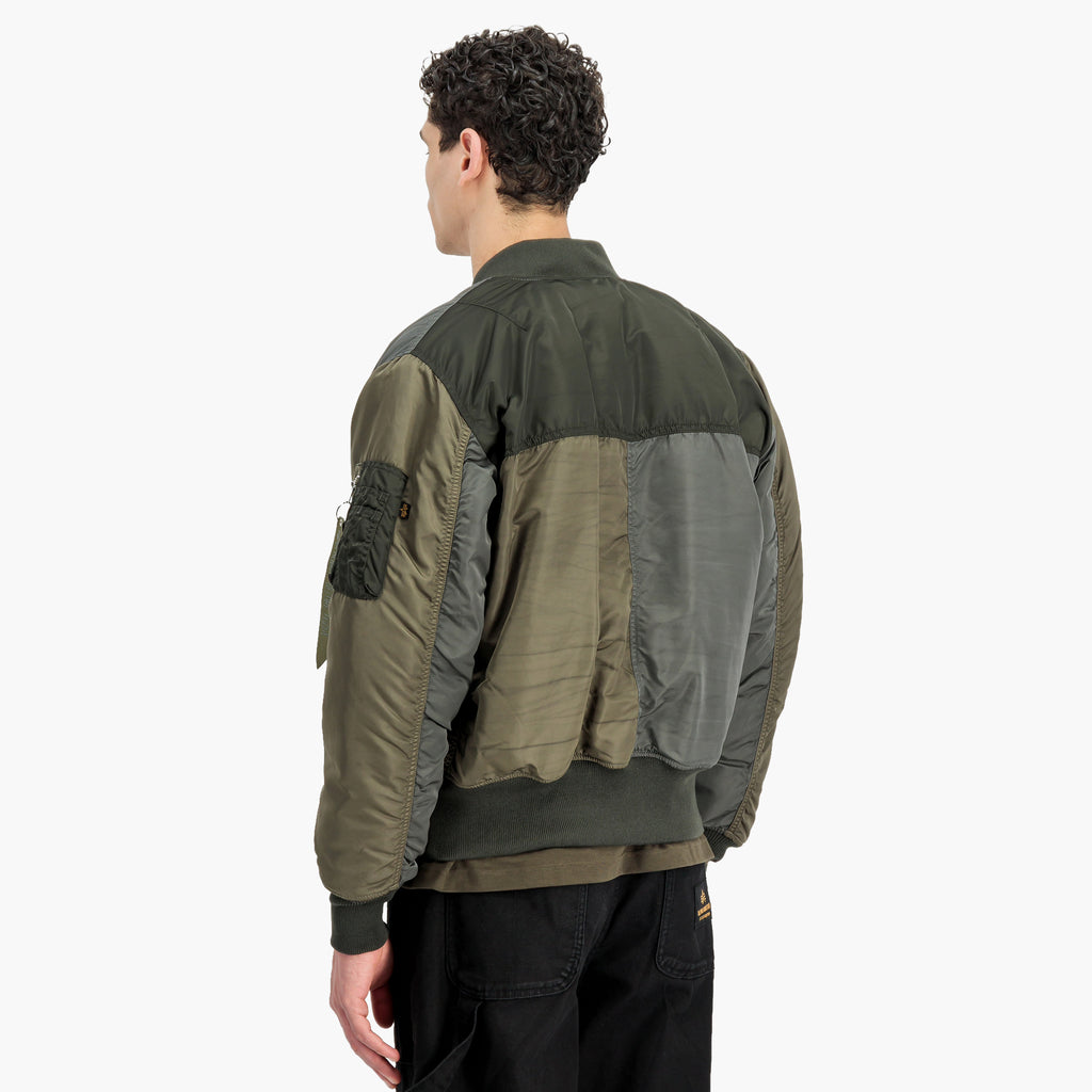 Alpha Industries MA-1 Tricolor Bomber Jacket - Black / Olive