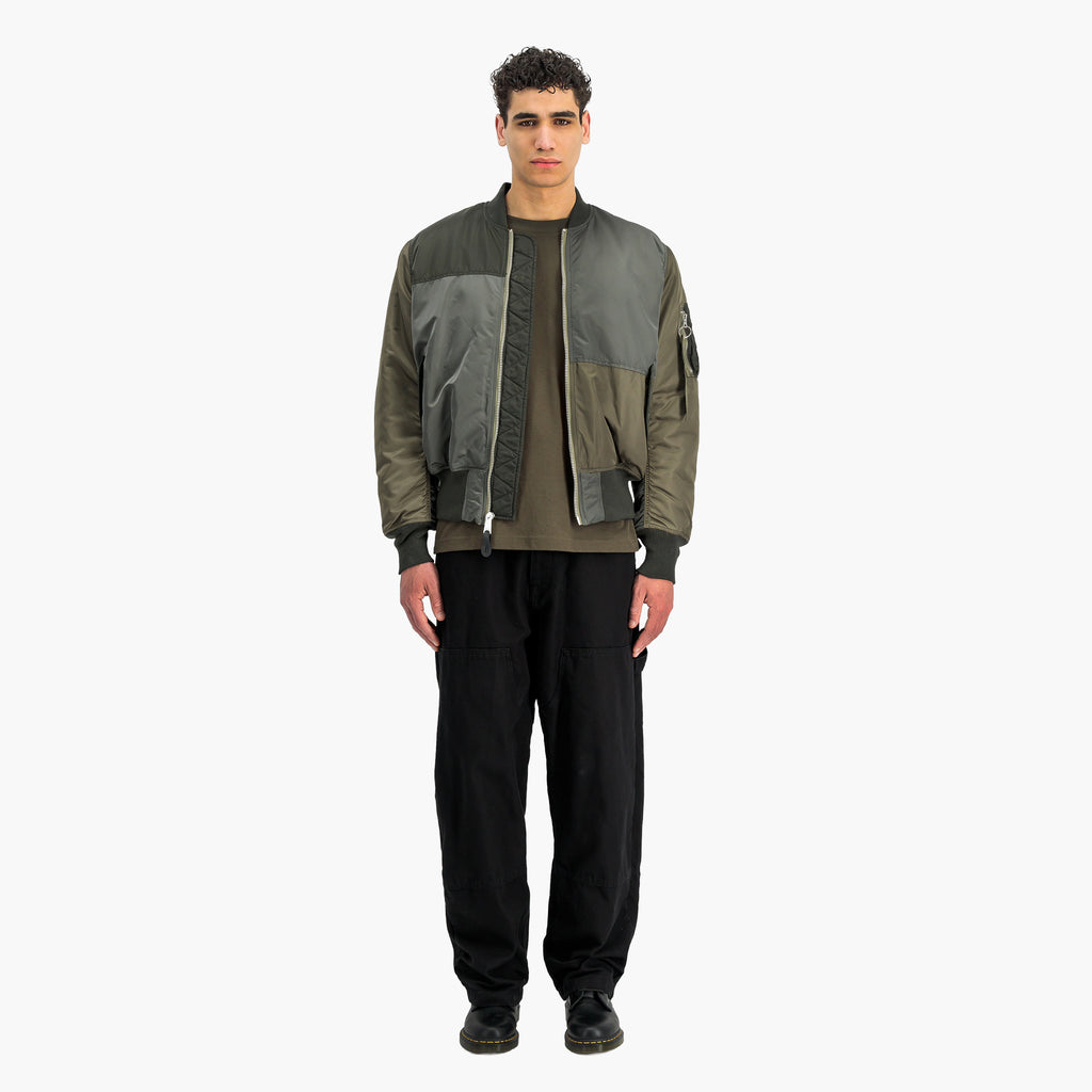 Alpha Industries MA-1 Tricolor Bomber Jacket - Black / Olive