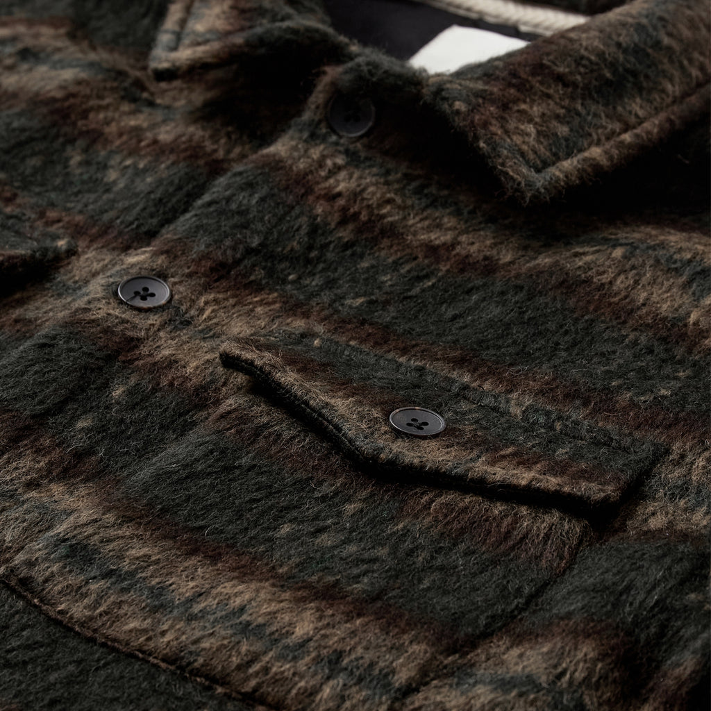Anerkjendt Akoscar Heavy Twill Check Overshirt - Forest Night