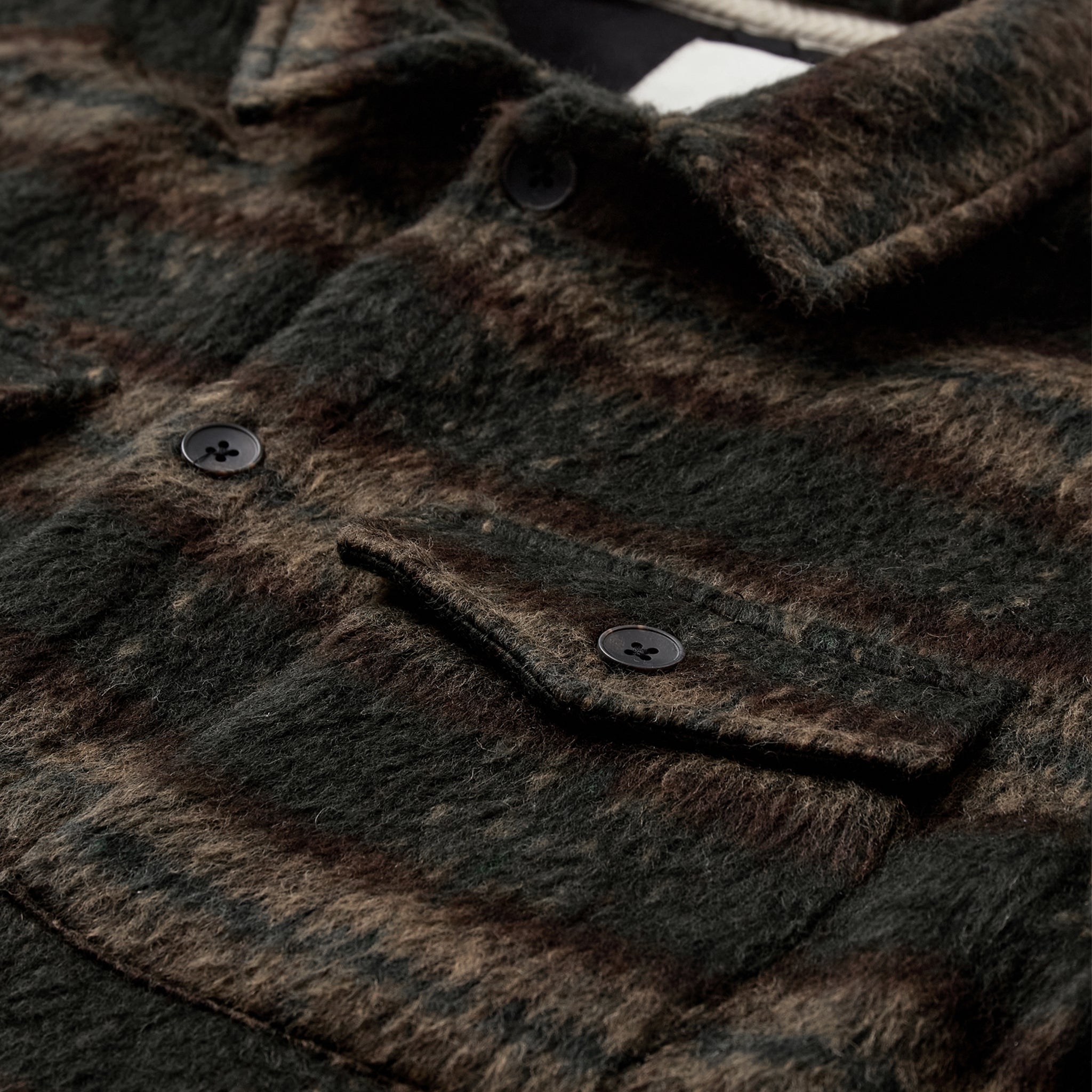 Anerkjendt Akoscar Heavy Twill Check Overshirt - Forest Night