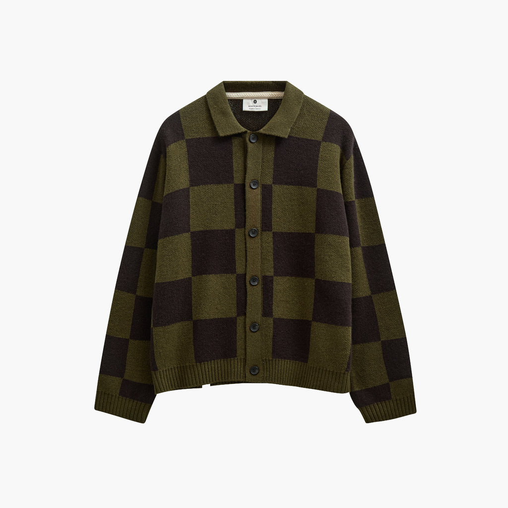 Anerkjendt Aksinus Check - Merino Knit - Forest Night
