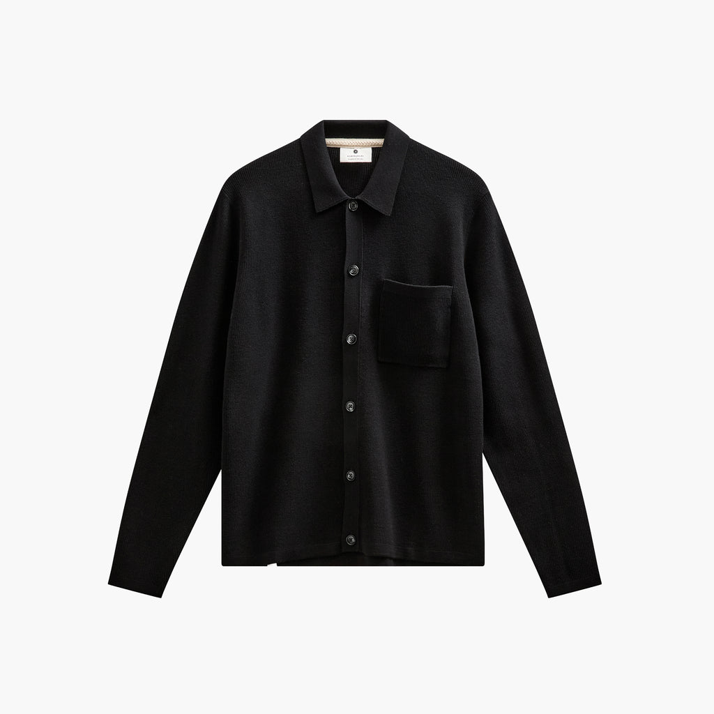 Anerkjendt Aksvend Needle Rib Knit Cardigan - Caviar
