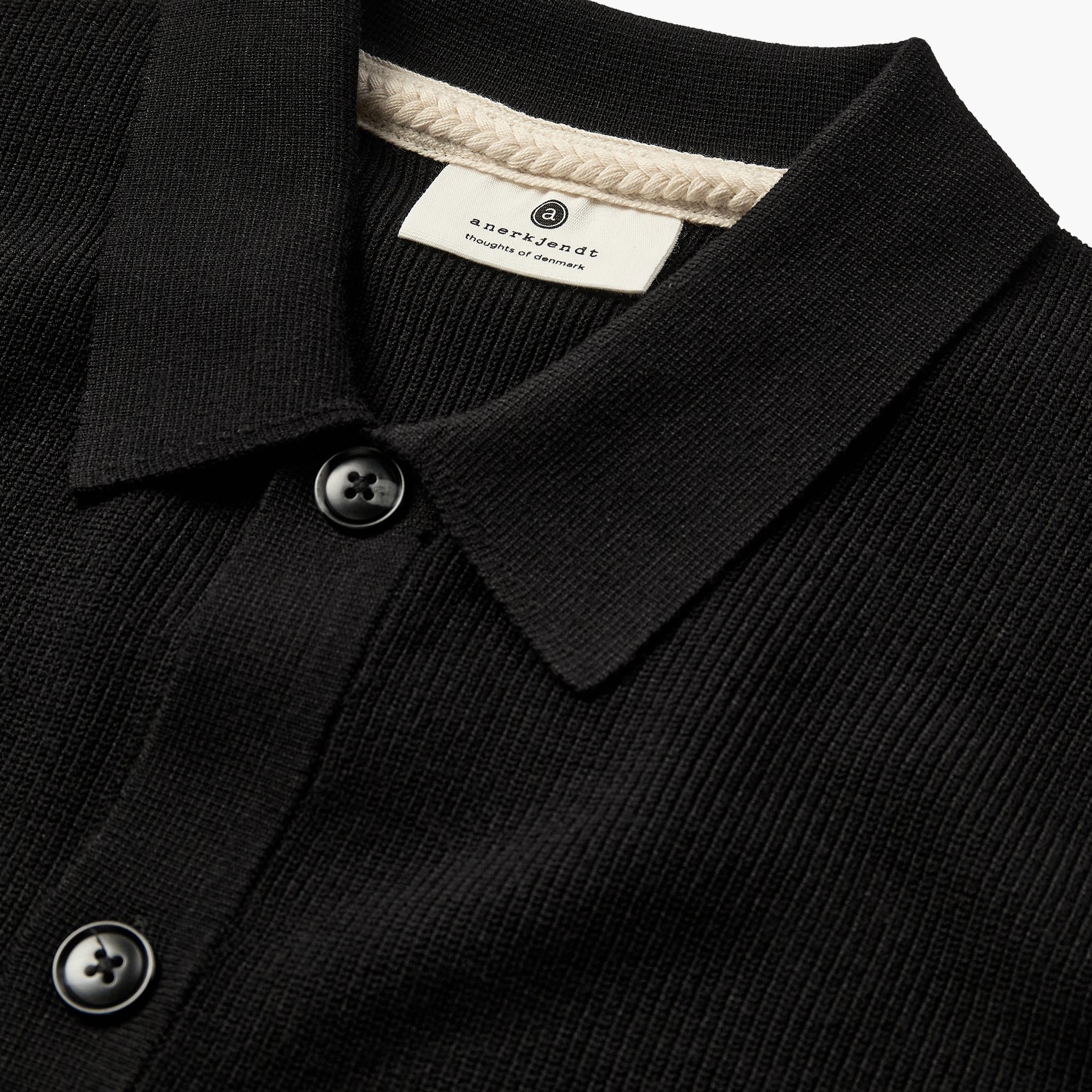 Anerkjendt Aksvend Needle Rib Knit Cardigan - Caviar