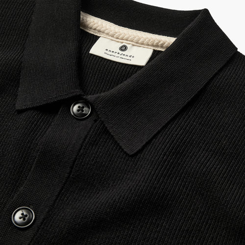 Anerkjendt Aksvend Needle Rib Knit Cardigan - Caviar