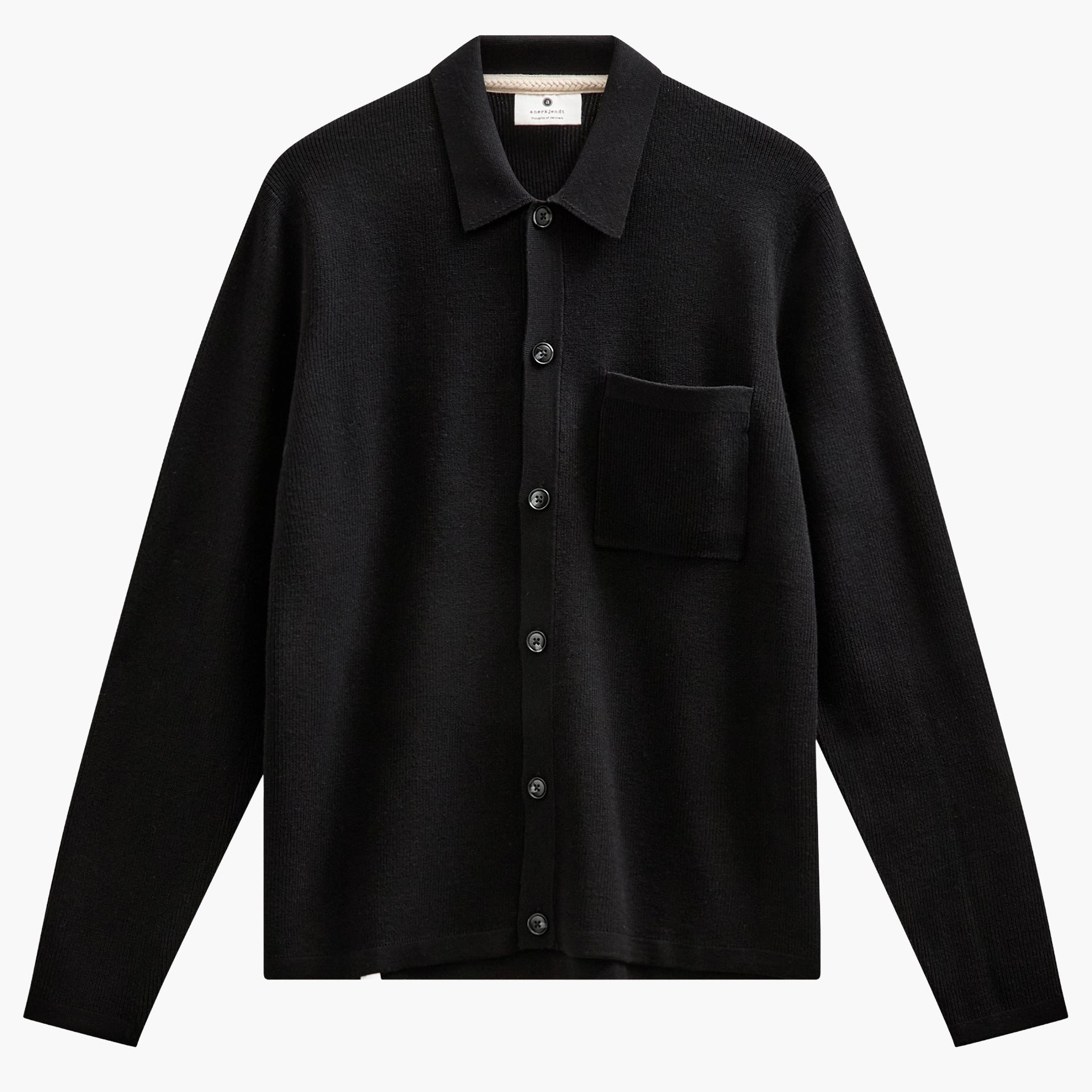 Anerkjendt Aksvend Needle Rib Knit Cardigan - Caviar
