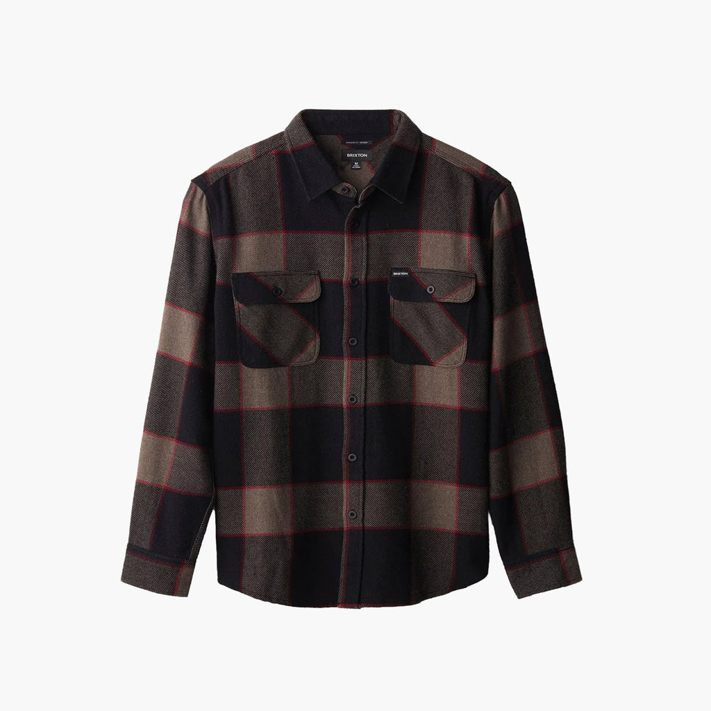 Brixton Bowery Flannel - Heather Grey Charcoal