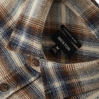 Brixton Bowery Flannel - Soft Brown Plaid