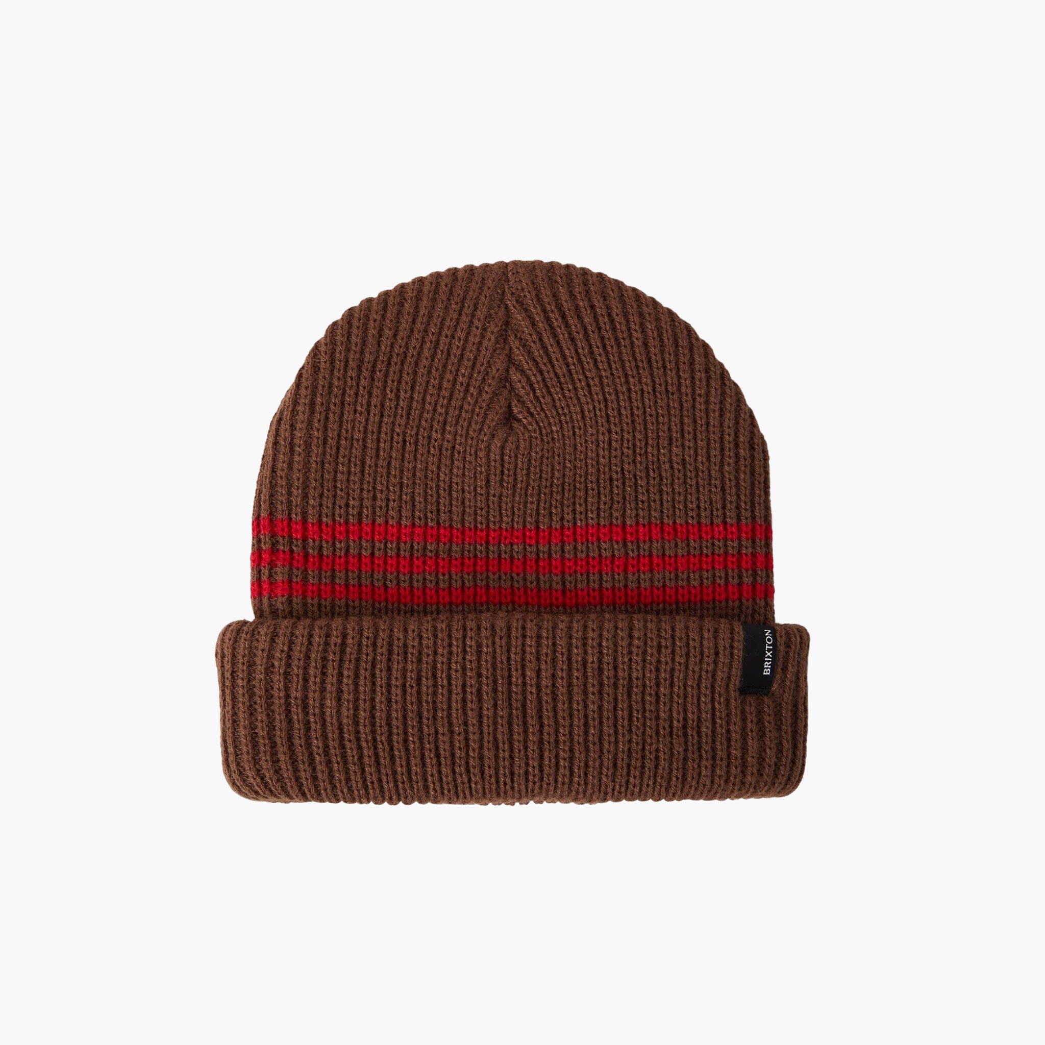 Brixton Chunky Heist Beanie - Pinecone Brown / Chili Pepper Stripe