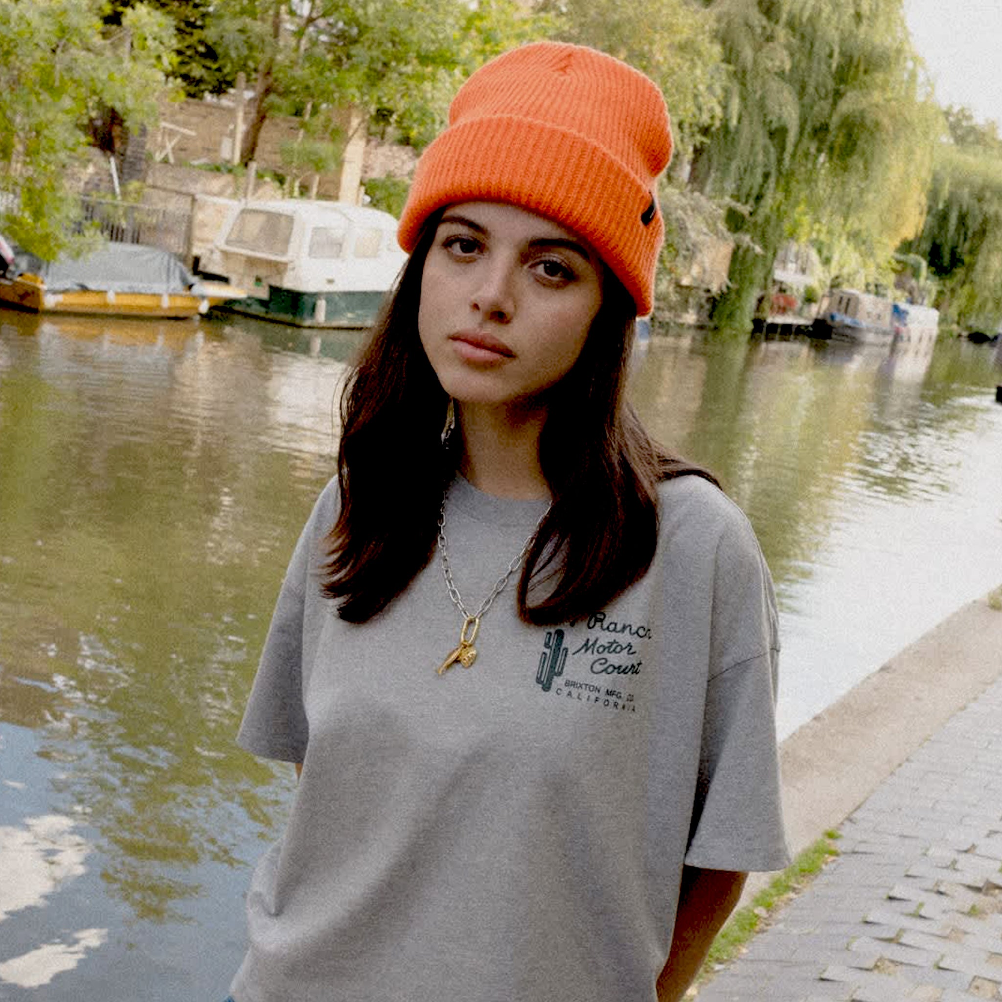 Brixton Chunky Heist Beanie - Bright Orange