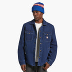 Brixton Durham Lined Jacket Teddy - Medium Wash Denim