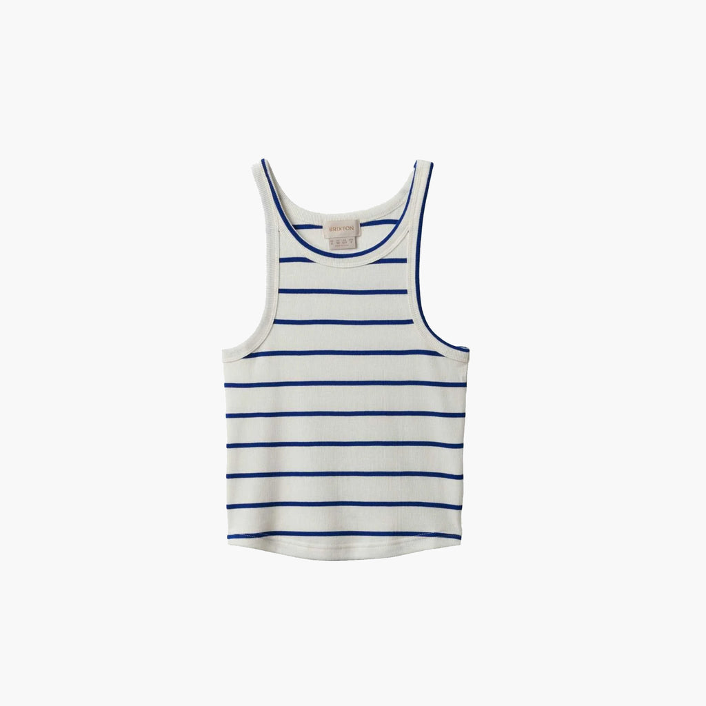 Brixton Women's Rib High Neck Tank Top - Off White / Surf the Web