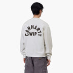 Carhartt WIP Arch Script Sweat - Ash Heather Dark Navy