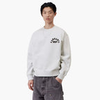 Carhartt WIP Arch Script Sweat - Ash Heather Dark Navy