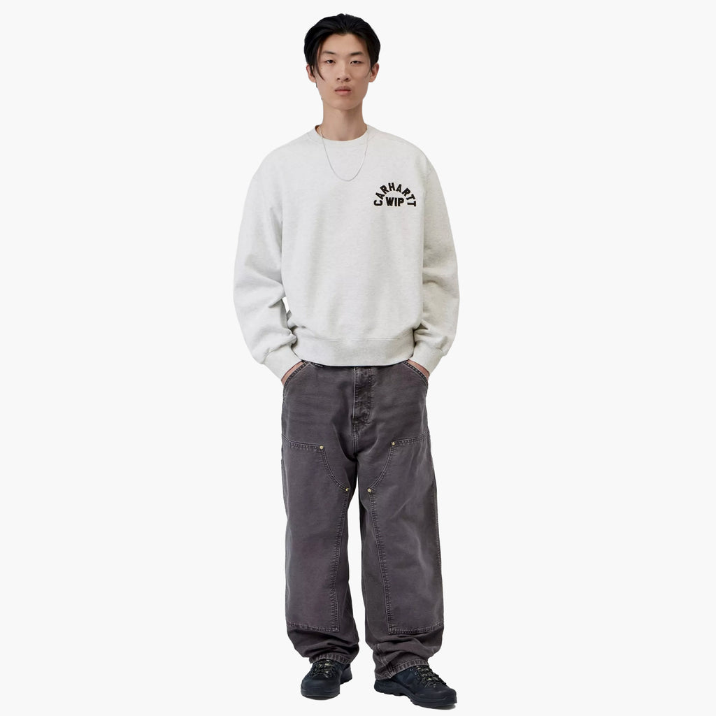 Carhartt WIP Arch Script Sweat - Ash Heather Dark Navy