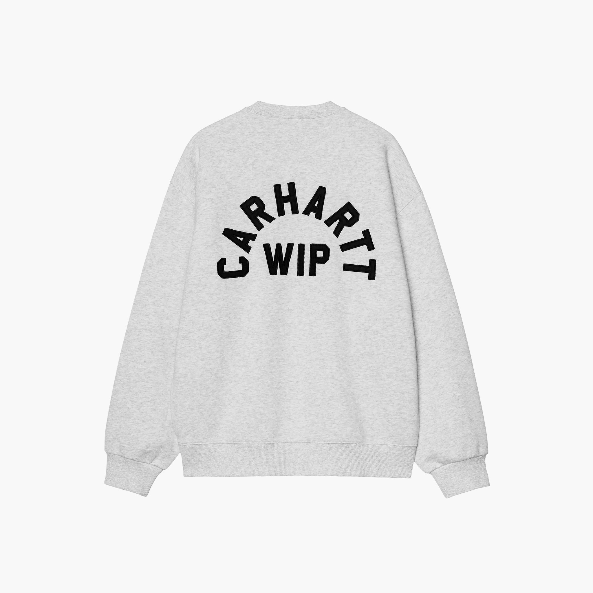 Carhartt WIP Arch Script Sweat - Ash Heather Dark Navy