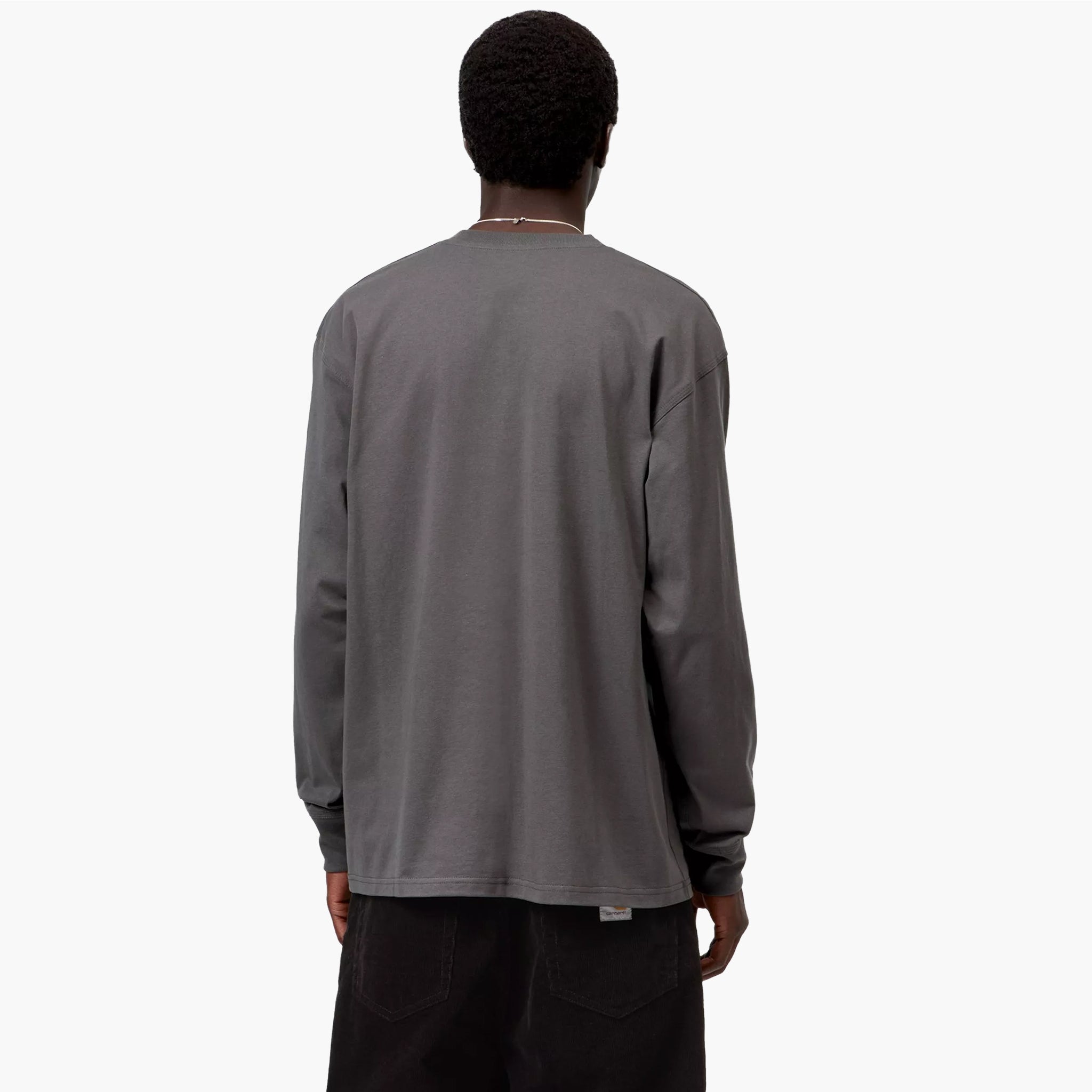 Carhartt WIP L/S American Script T-Shirt - Graphite
