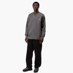 Carhartt WIP L/S American Script T-Shirt - Graphite