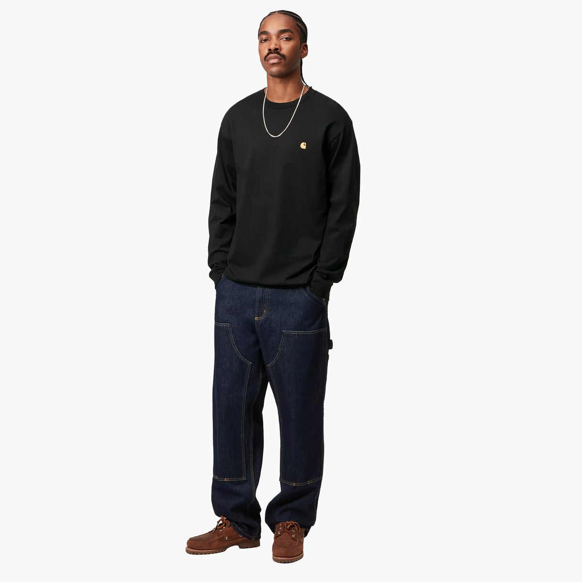 Carhartt WIP L/S Chase T-Shirt - Black / Gold