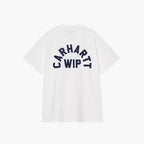 Carhartt WIP S/S Arch Script T-Shirt - White Dark Navy