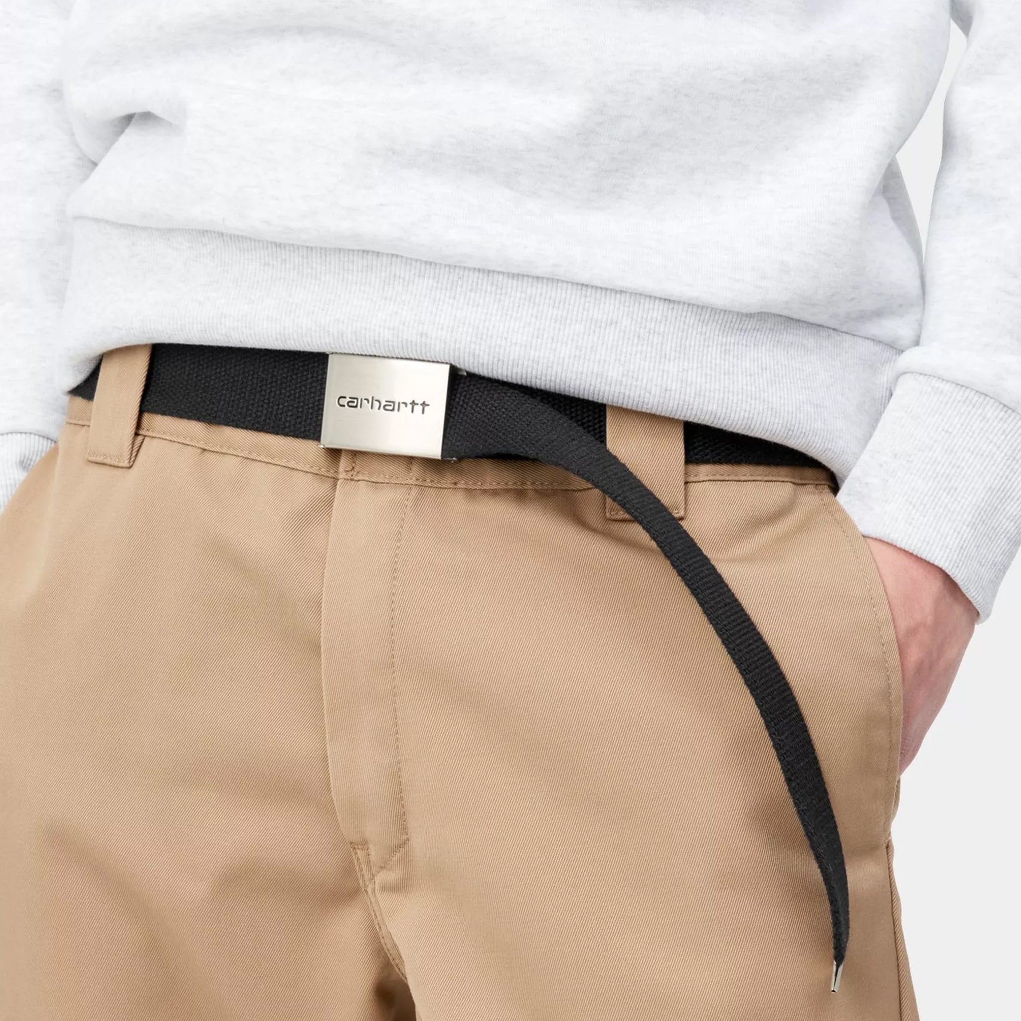 Carhartt Wip Clip Belt Chrome Zwart