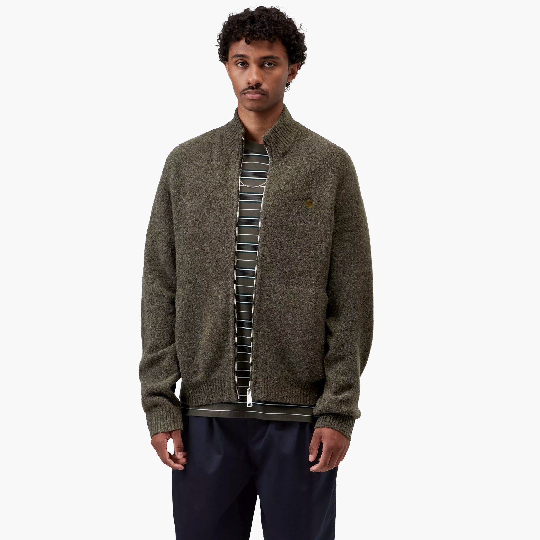 Carhartt WIP Curtis Sweater Jacket - Tangled Shungite