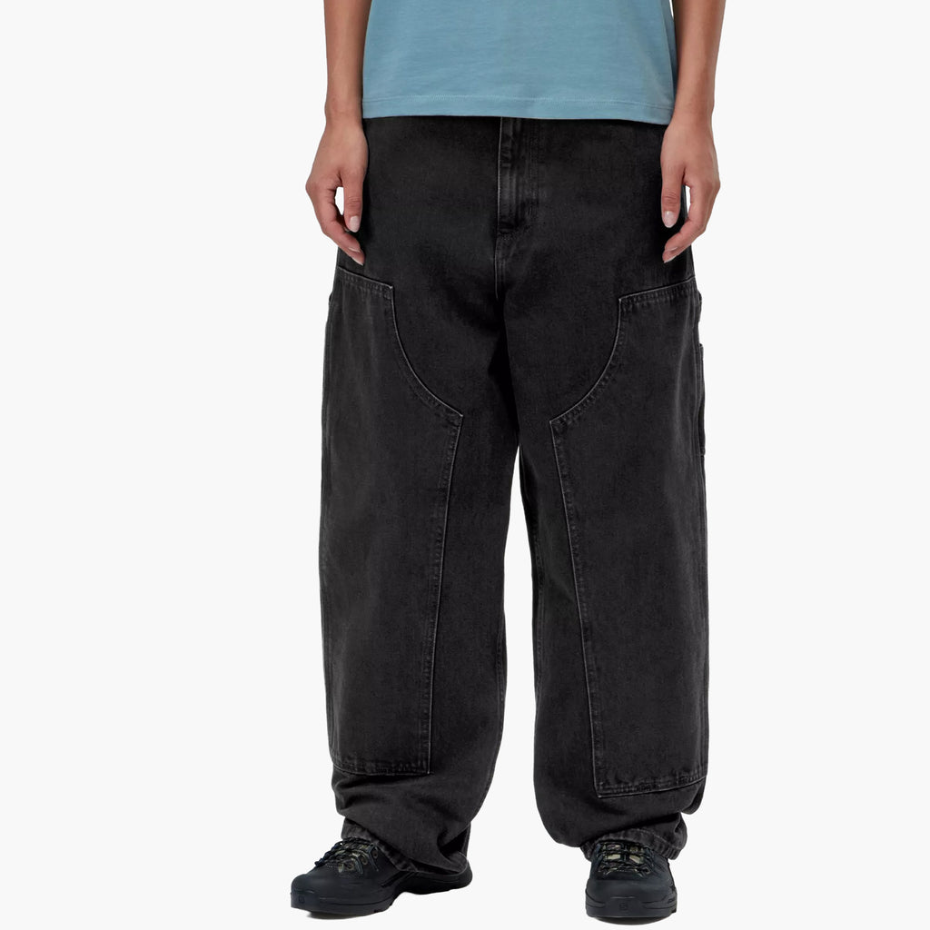 Carhartt WIP Women's Brandon Double Knee Pant - Black Stone Washed