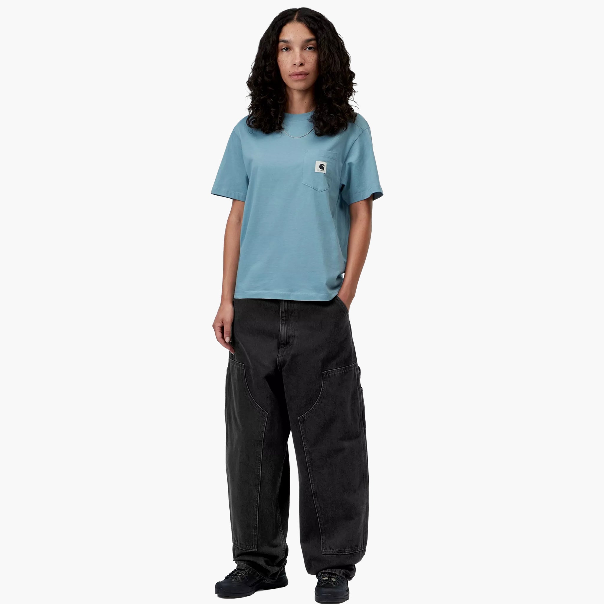 Carhartt WIP Women's Brandon Double Knee Pant - Black Stone Washed