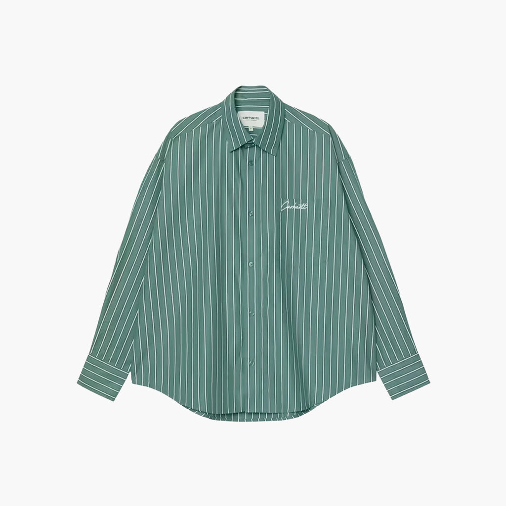 Carhartt WIP Women's L/S Grimsby Shirt - Stripe Saguaro