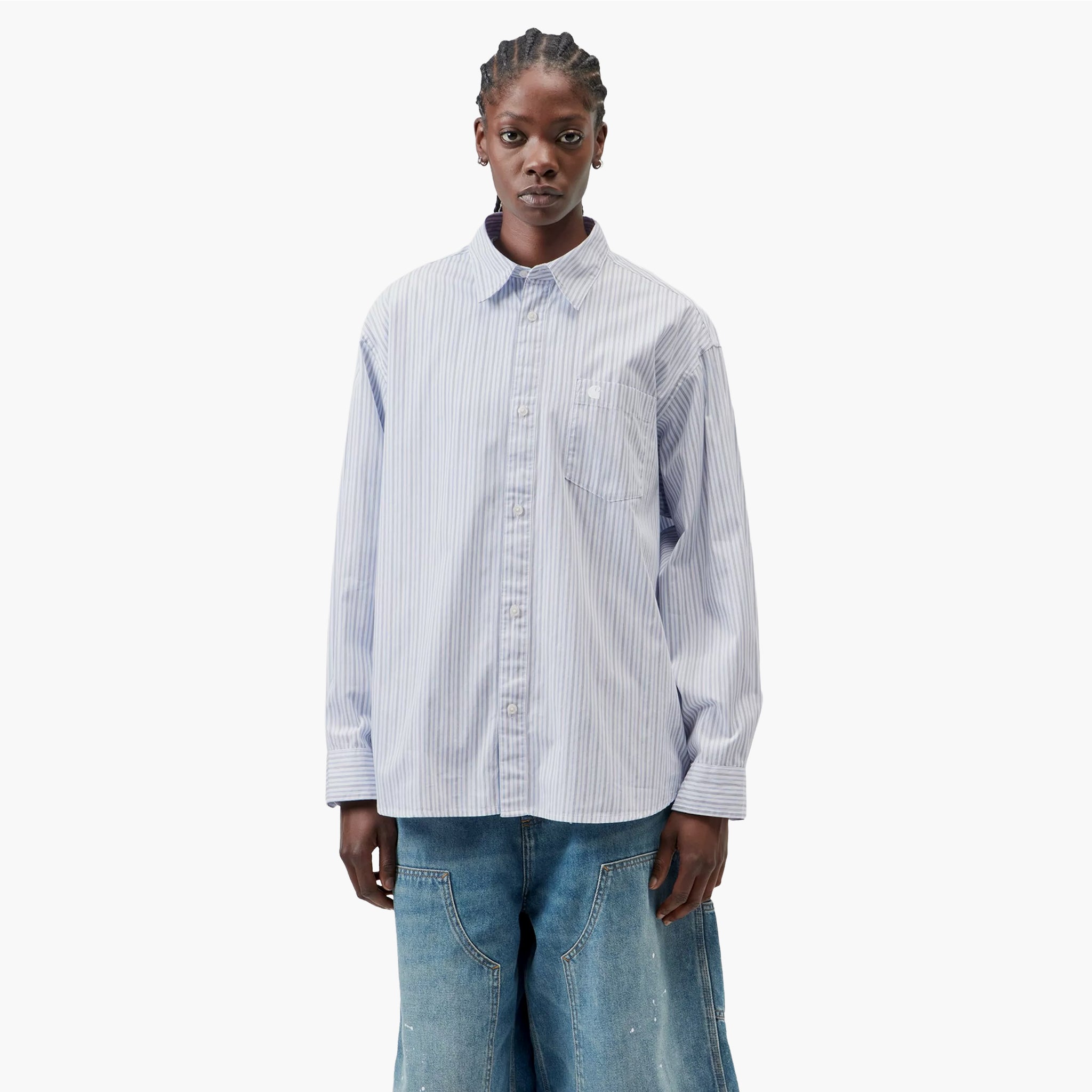 Carhartt WIP Women's LS Keene Shirt Stripe White