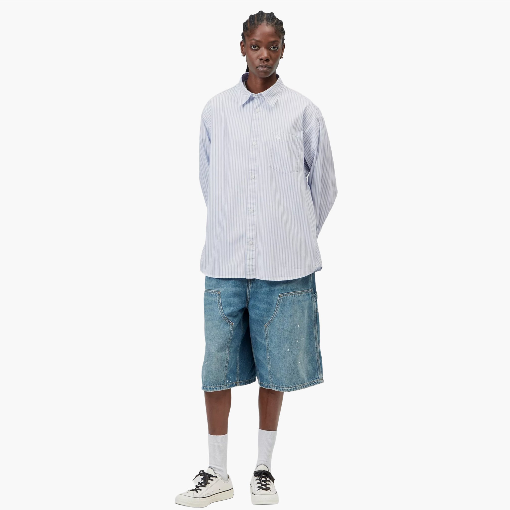 Carhartt WIP Women's LS Keene Shirt Stripe White