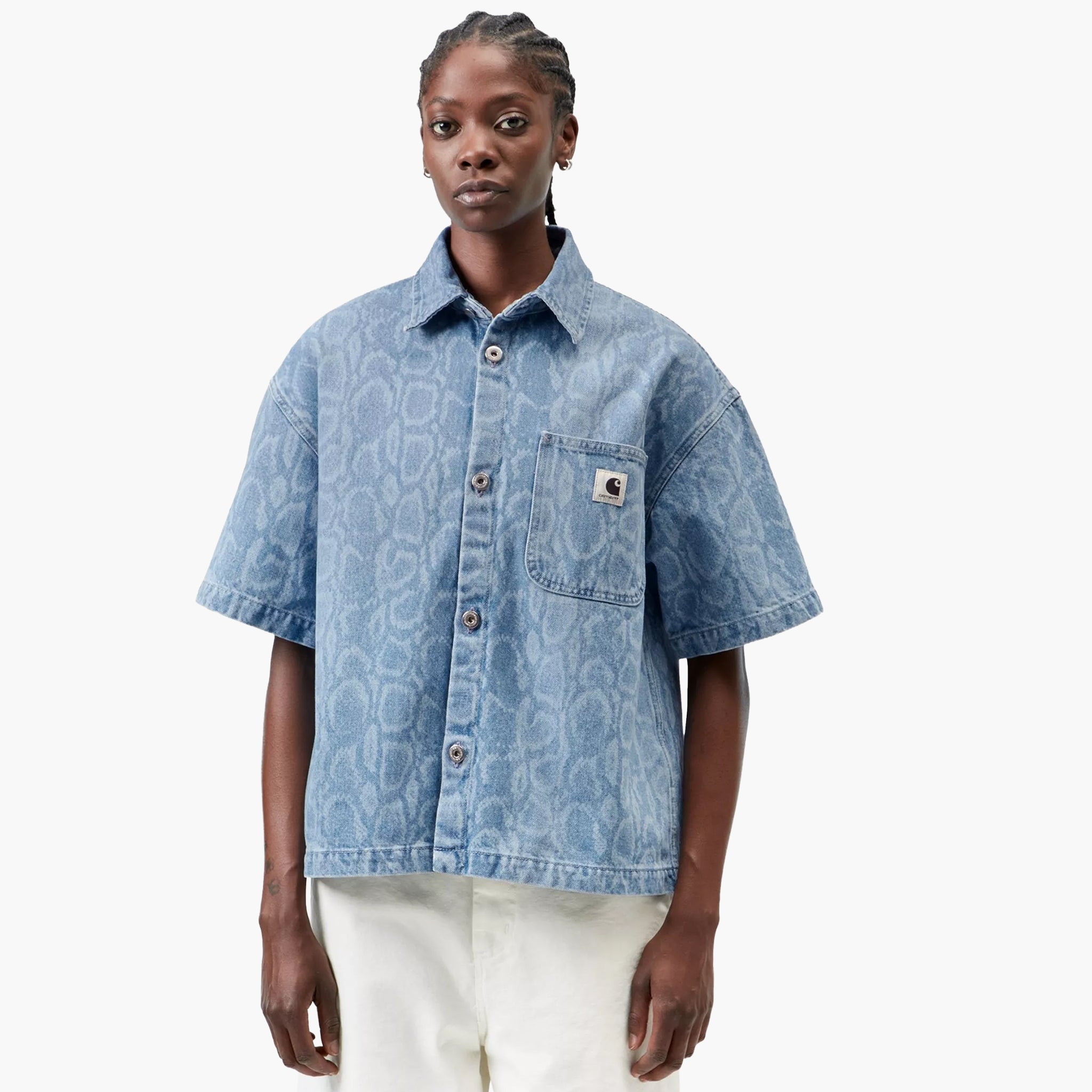 Carhartt WIP Women's S/S Snake Lovilia Shirt - Snake Camo