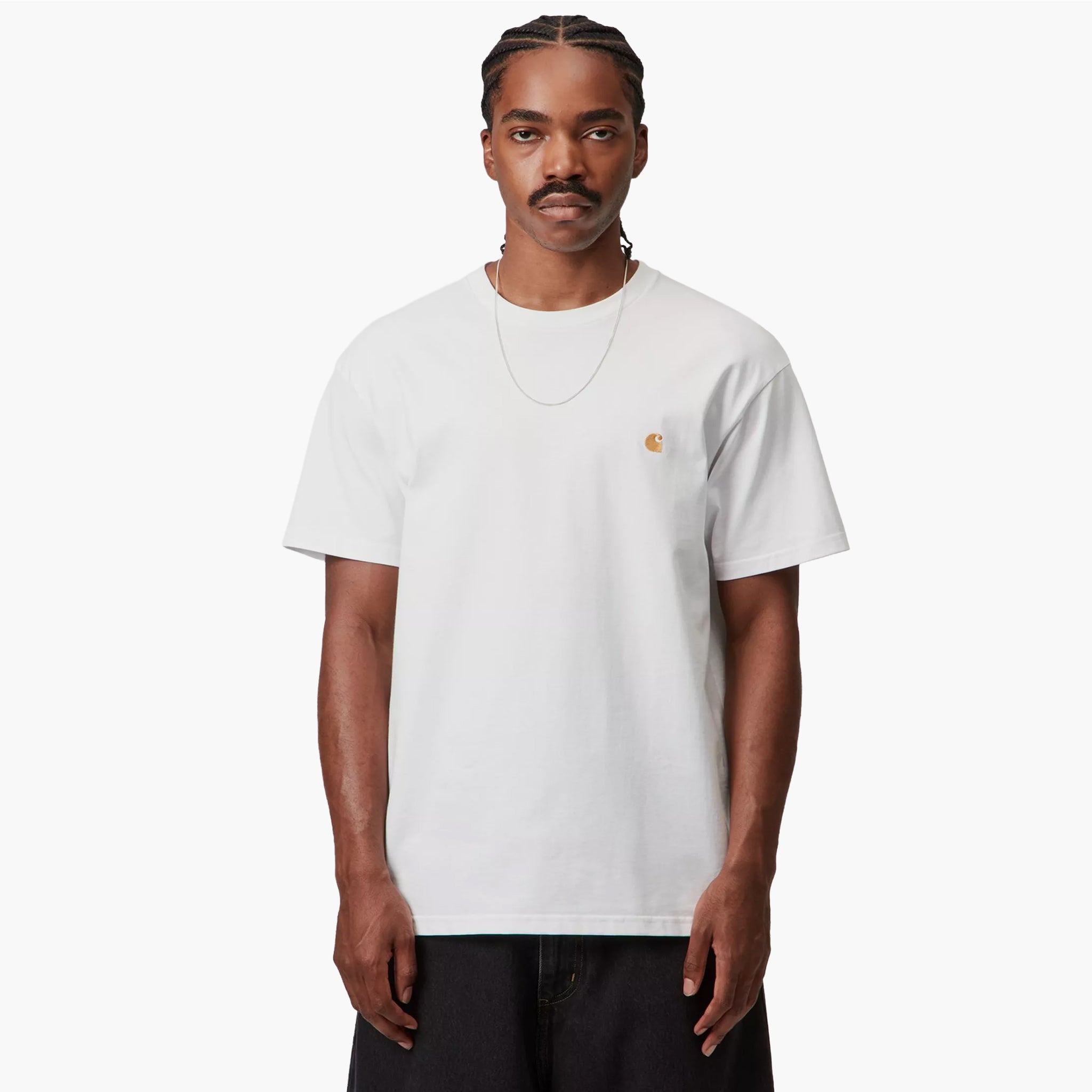 Carhartt WIP Chase T-Shirt Weiß Gold