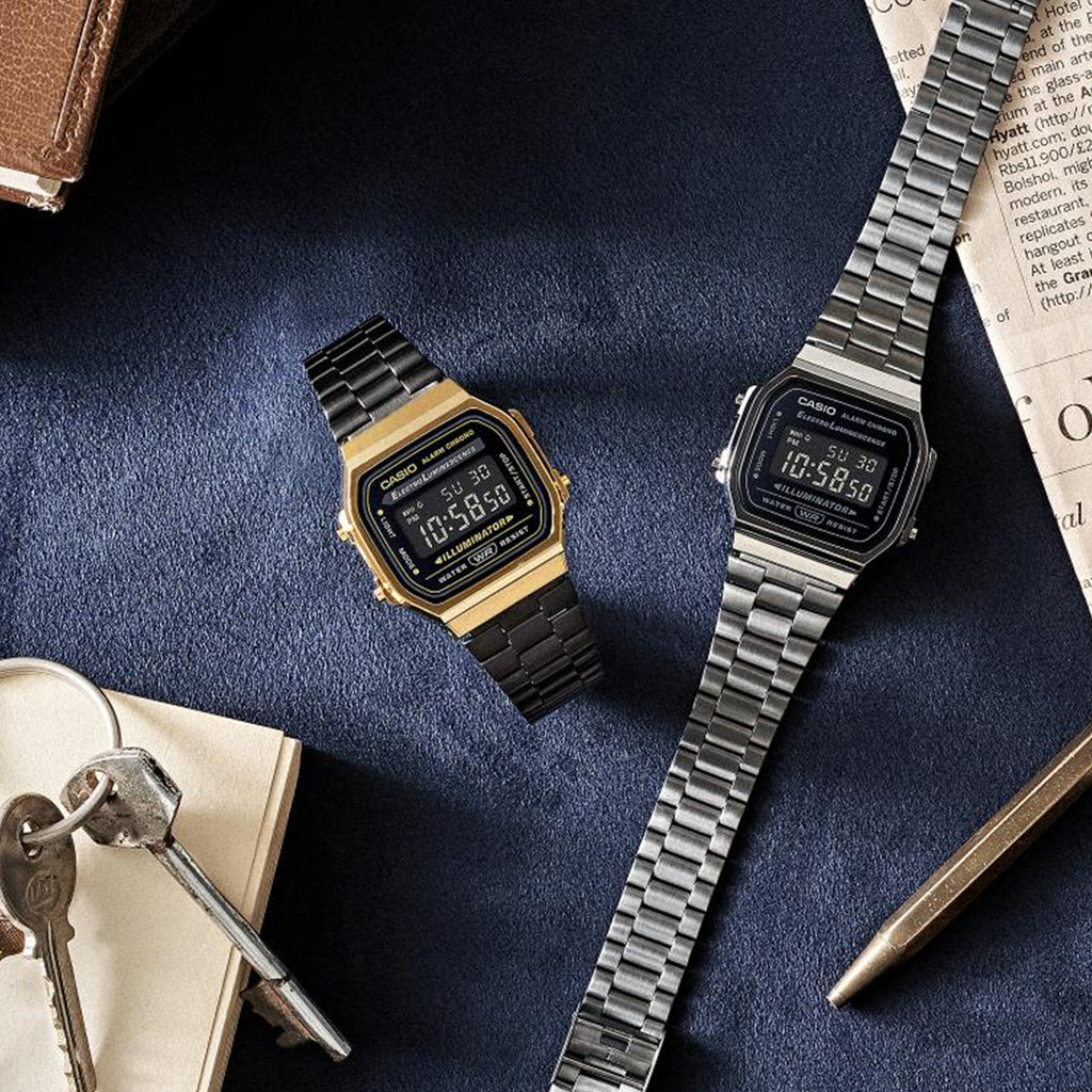 Casio Vintage A168WEGB-1B Schwarz Gold