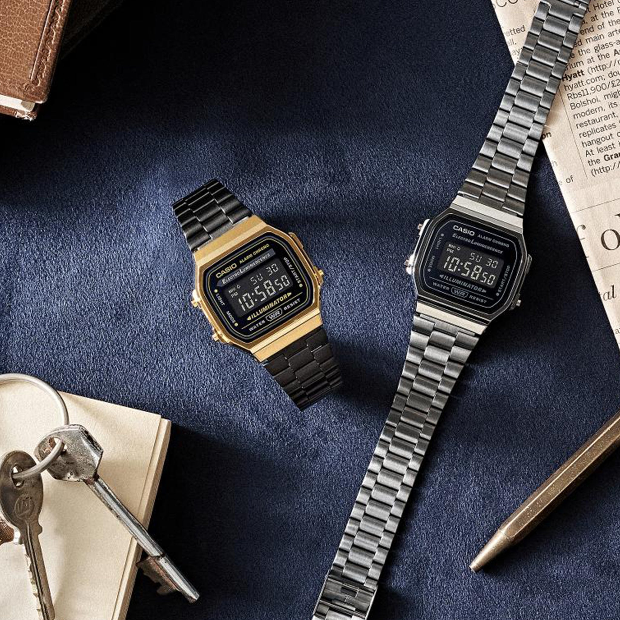 Casio Vintage A168WEGB-1B Black Gold