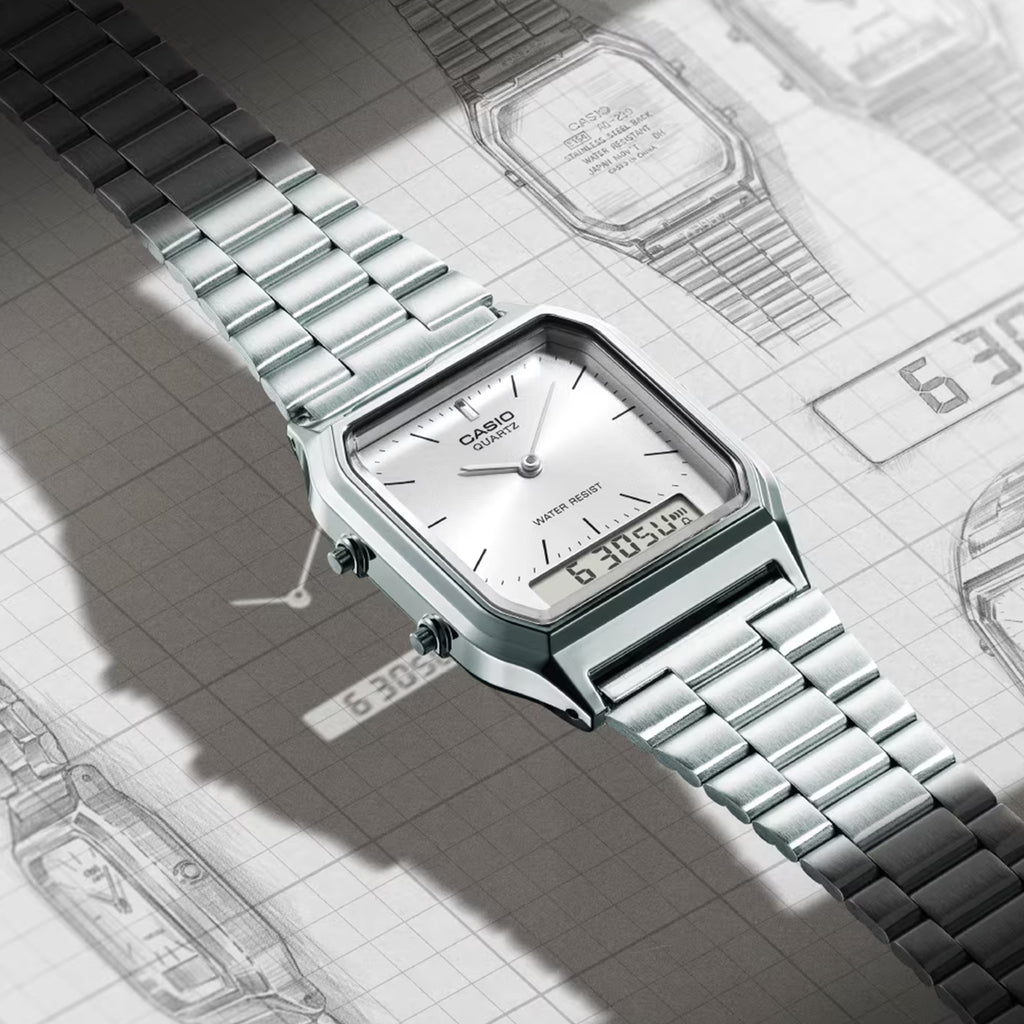 Casio Vintage AQ-230A Series Silver / Silver