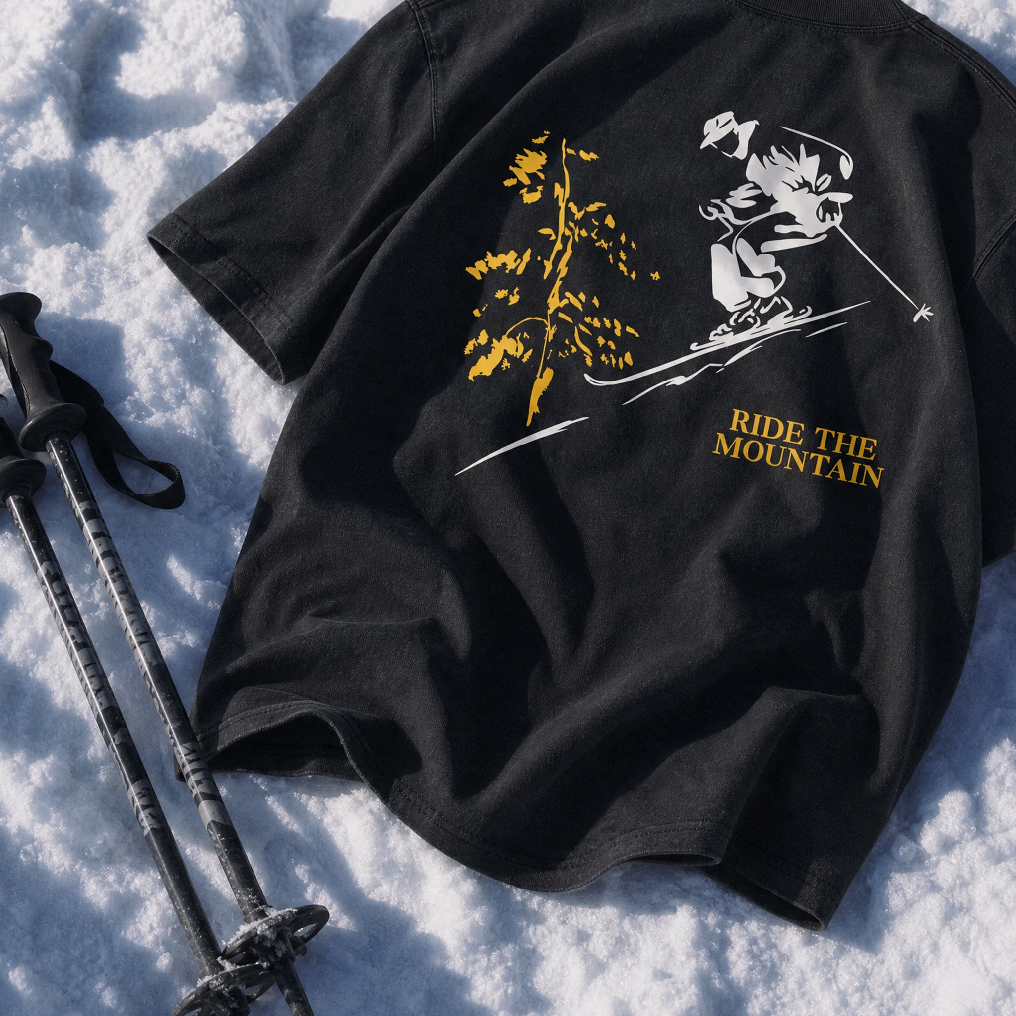 Collectiq Ride the Mountain T-Shirt - Faded Black