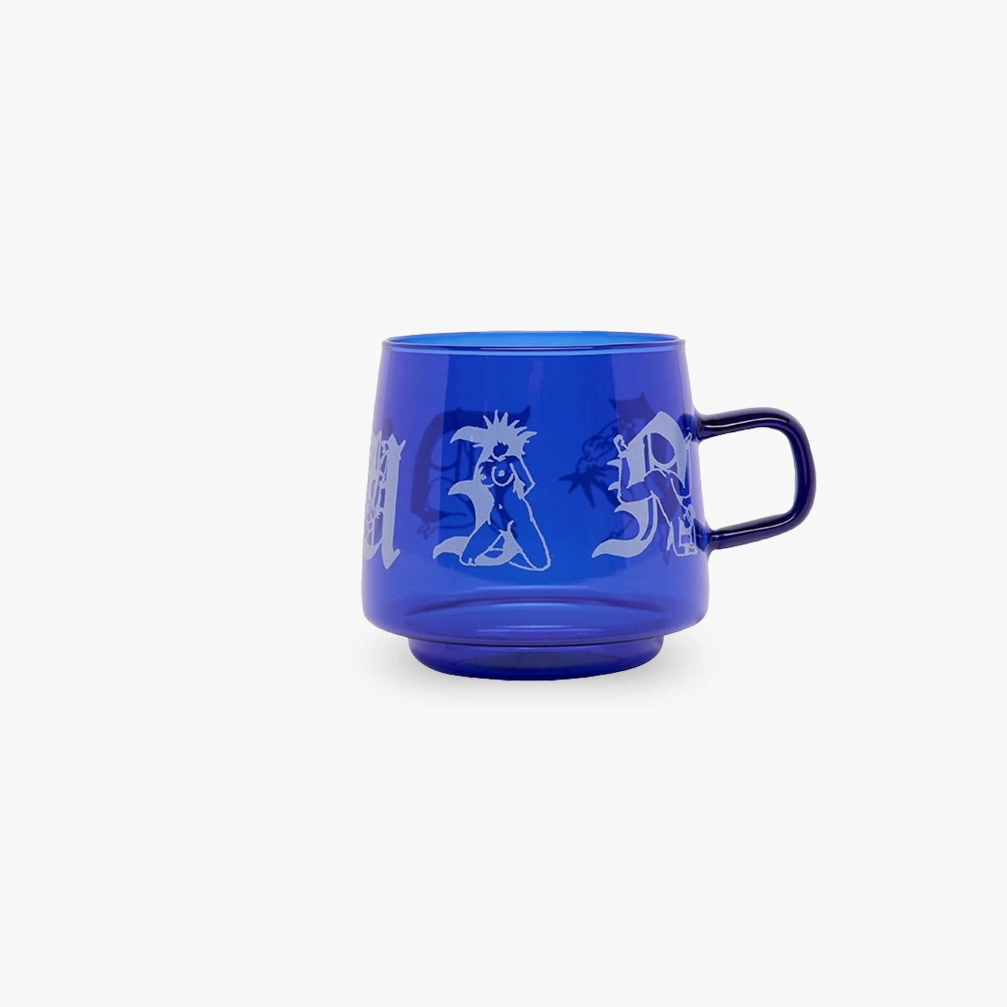 Glass Coffee Cup Blue Kinbaku
