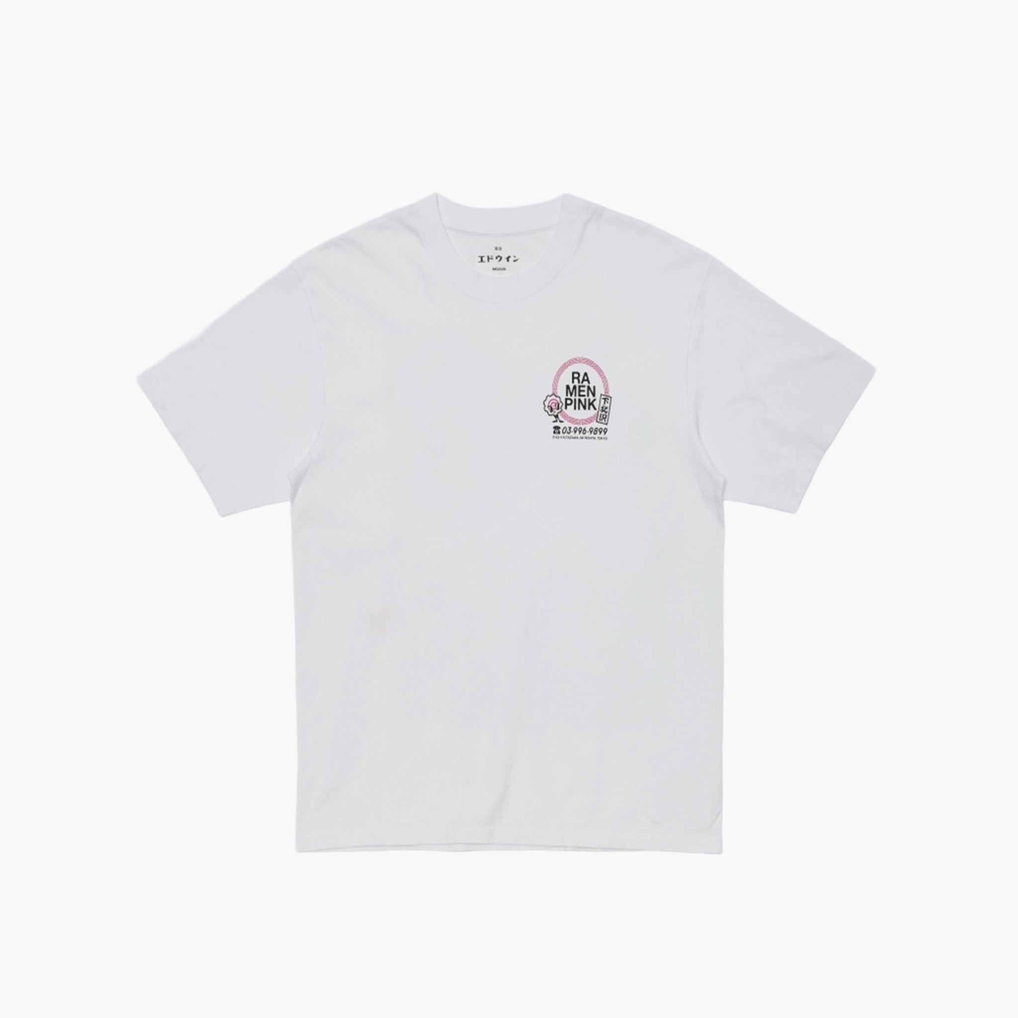 Edwin Ramen Pink T-Shirt - White