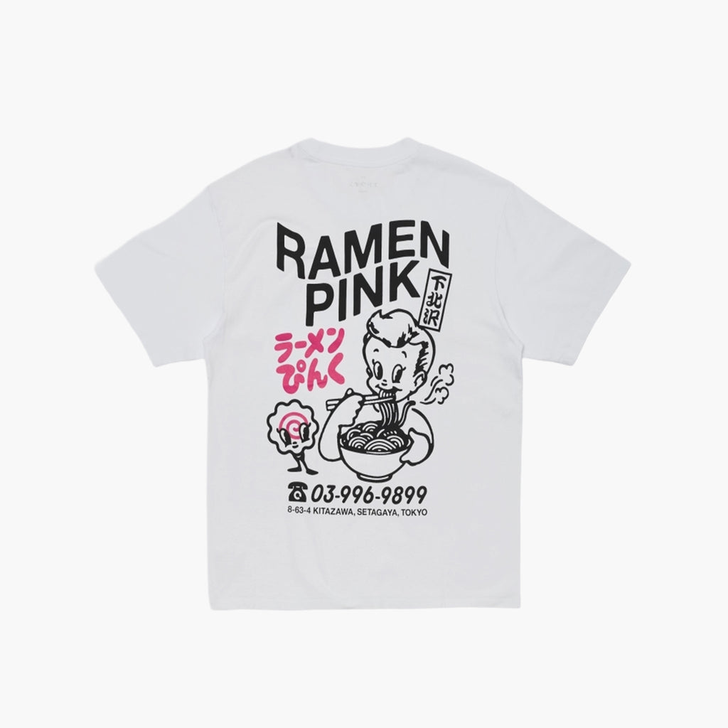 Edwin Ramen Pink T-Shirt - White