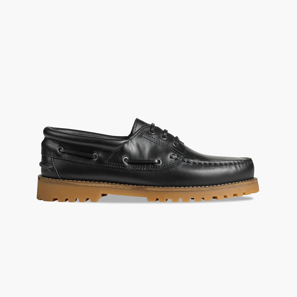 Garment Project Ollie Boatsschuh Black / Gum Leather