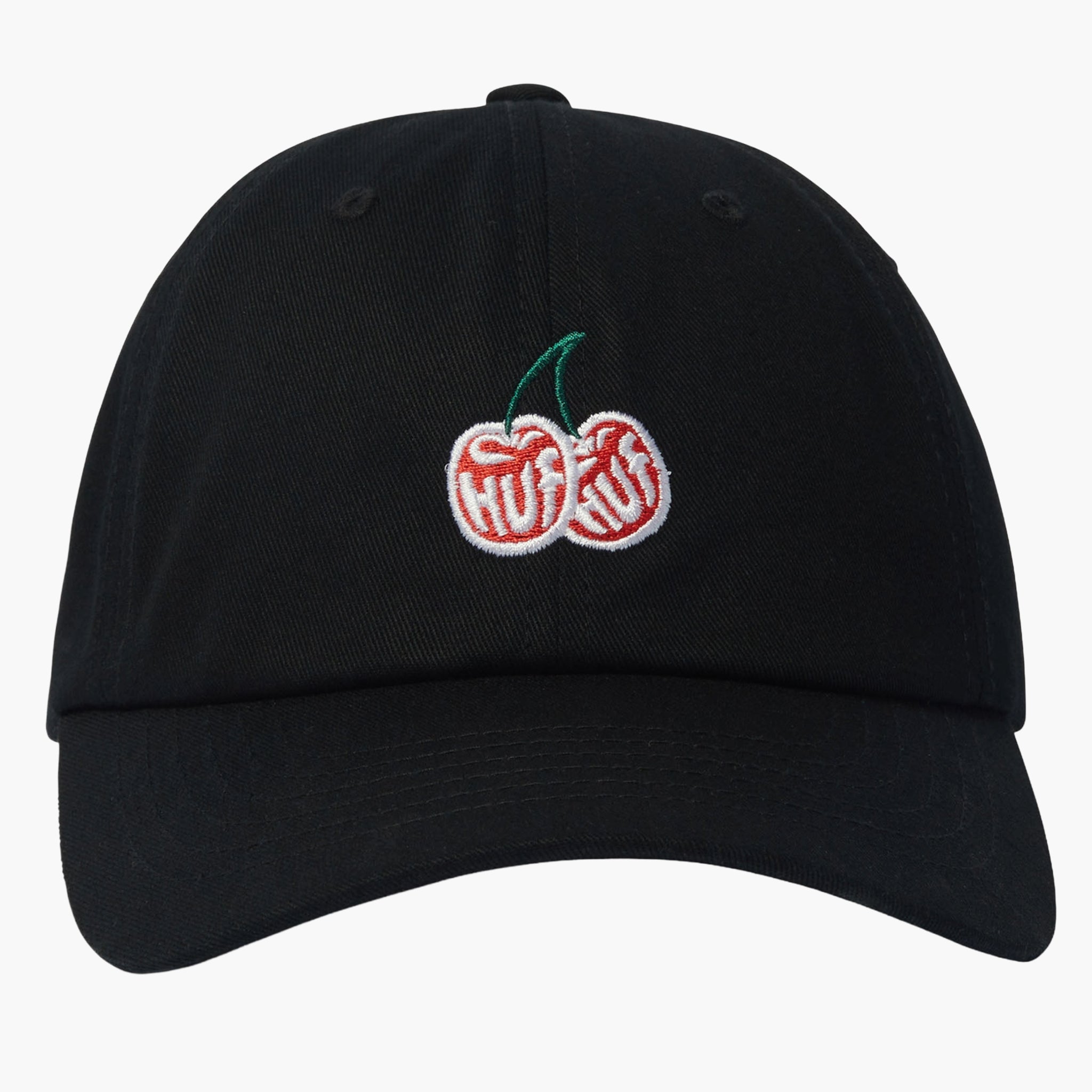 Huf Cherries 6 Panel Curved Visor Cap - Black