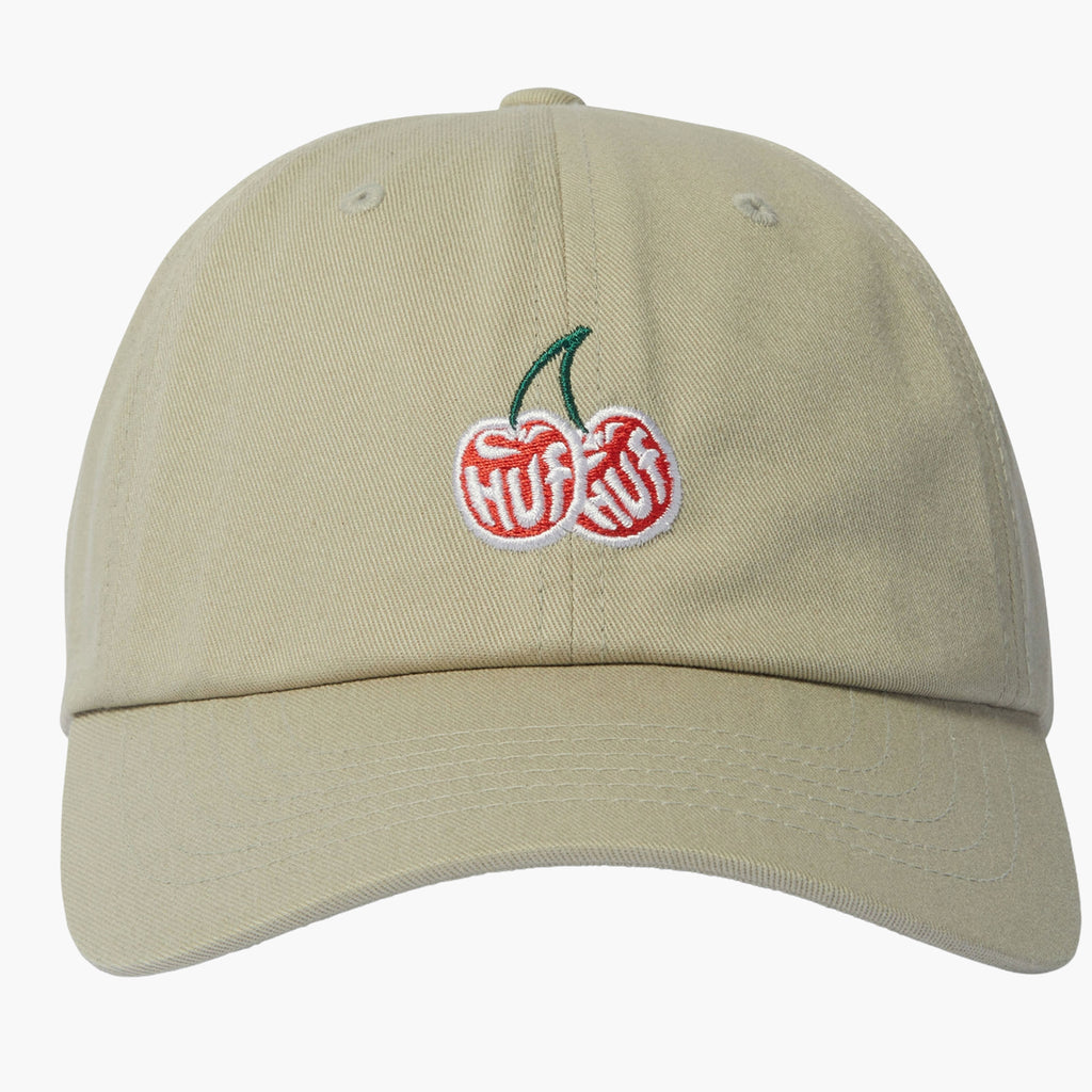 Huf Cherries 6 Panel Curved Visor Cap - Khaki