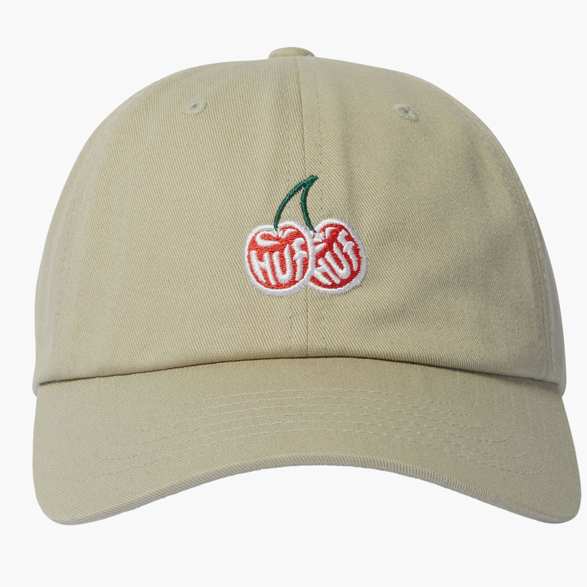 Huf Cherries 6 Panel Curved Visor Cap - Khaki