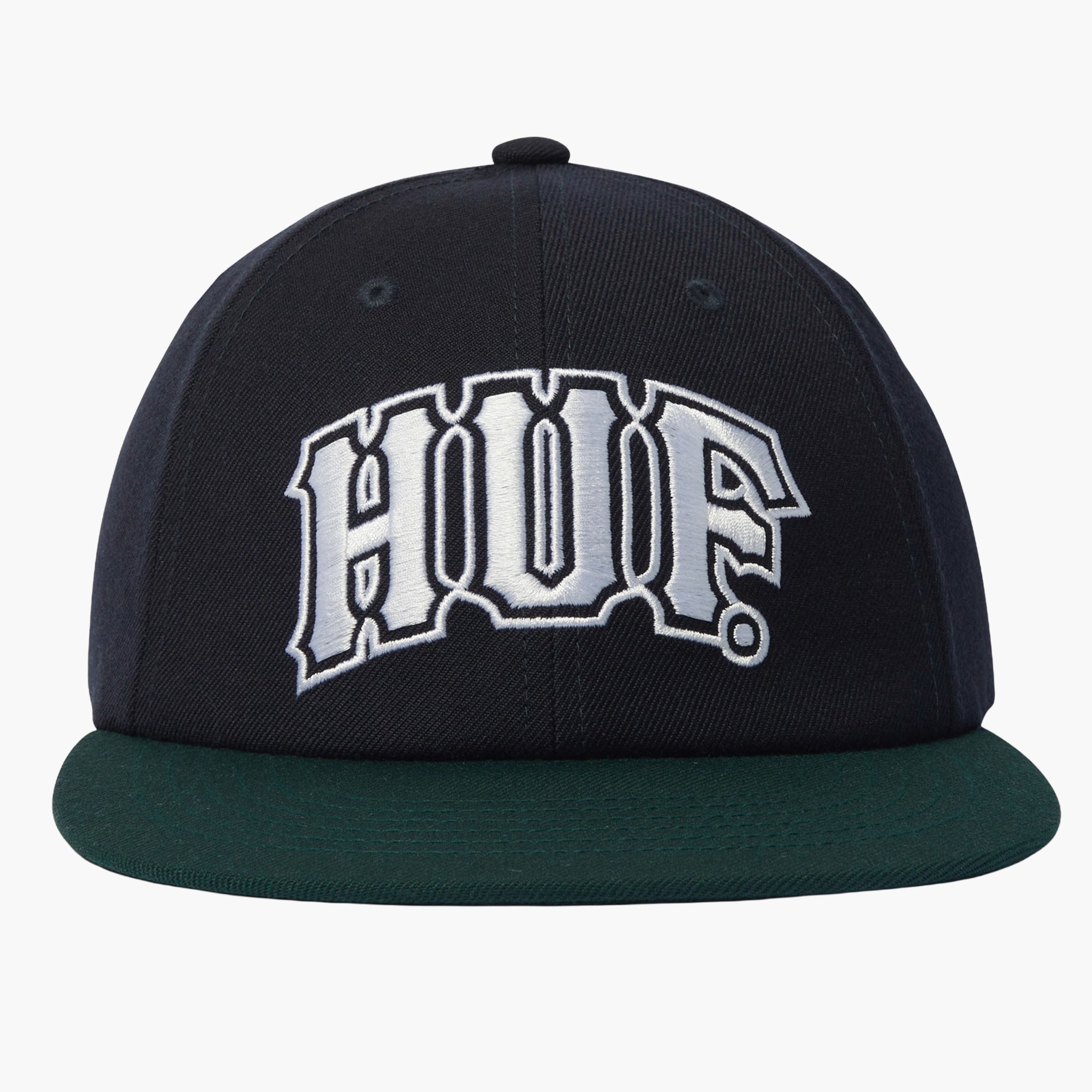 Huf Classic Arch Brushed Snapback Cap - Navy Green