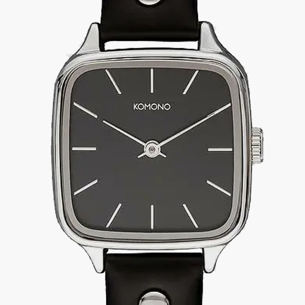 Komono Kate Studs - Black Silver
